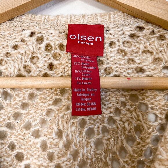 Vintage Y2K 90s Olsen Europe Gold Knit Cardigan L - Picture 2 of 6